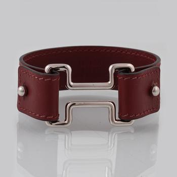 ARMBAND, stål samt läder, Hermès.