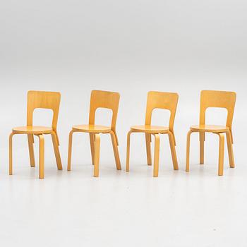 Alvar Aalto, furniture group, table model 81 B, 4 chairs and two stools, Artek, Finland, second half of the 20th century.