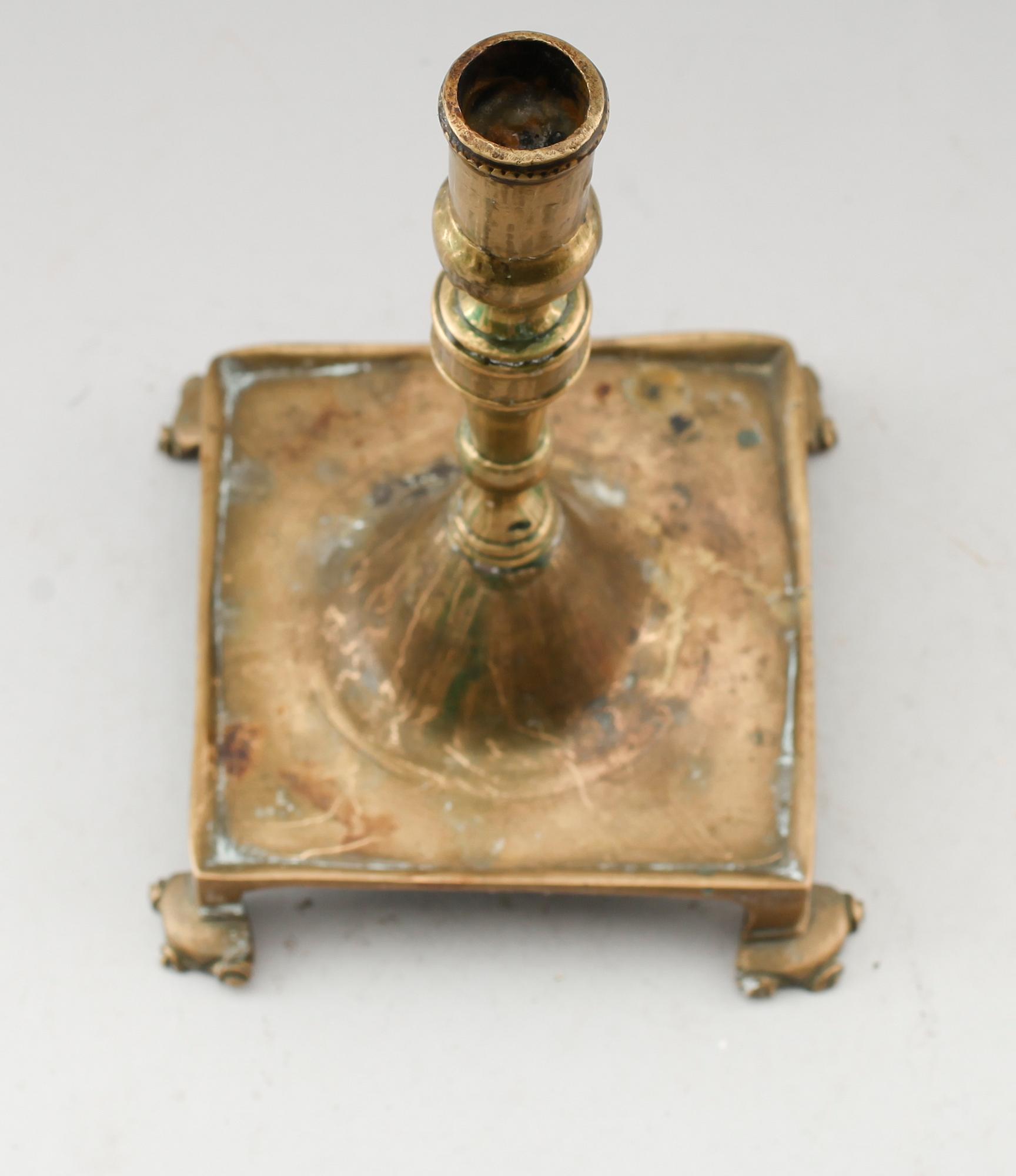 LJUSSTAKE, mässing, 1600-/1700-tal.