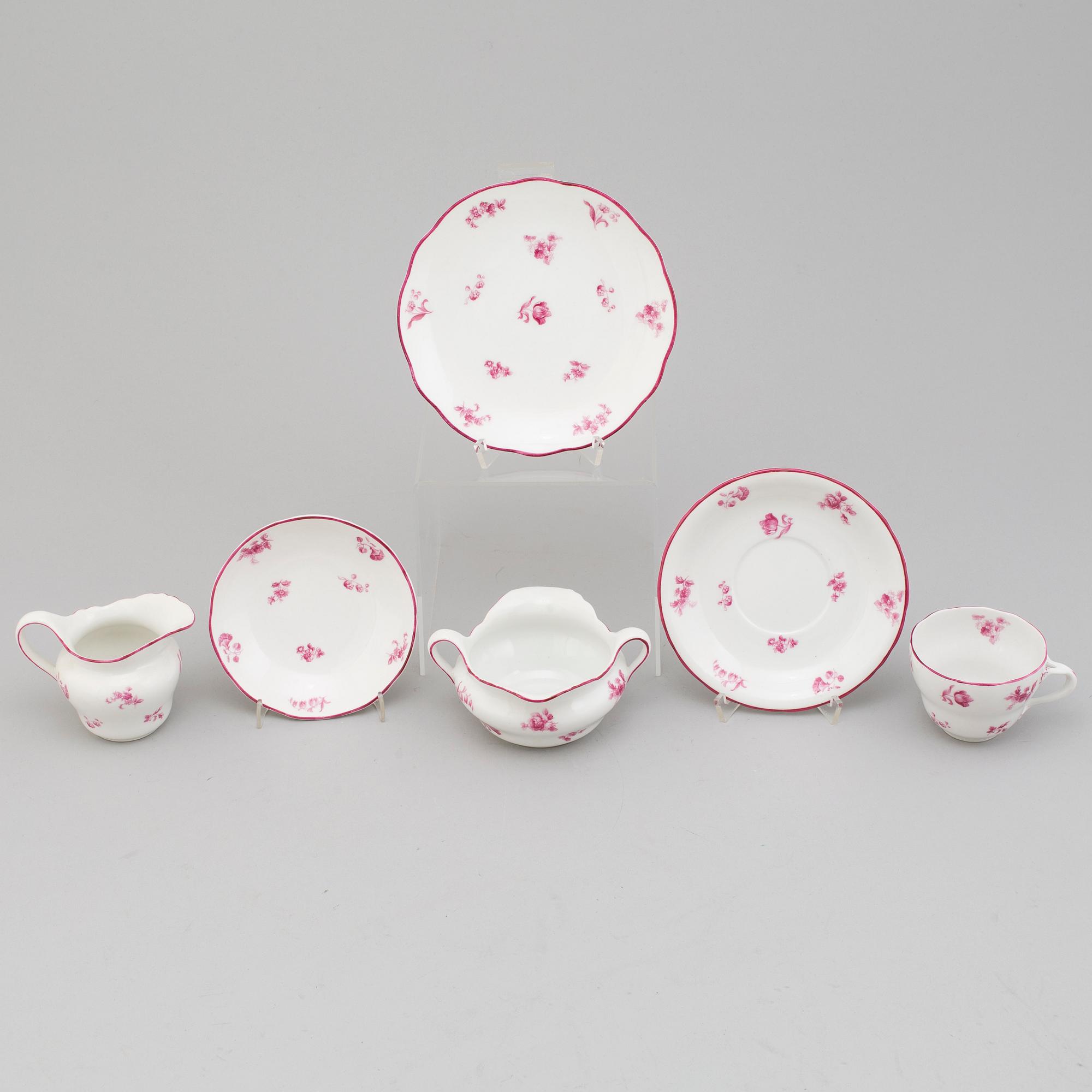 KAFFESERVIS, 43 delar, porslin, Rörstrand omkring 1900.