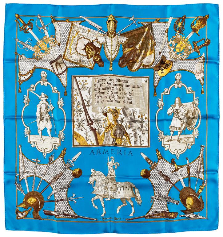 HERMÈS, scarves 2 st, "Armeria" och "Artaban".