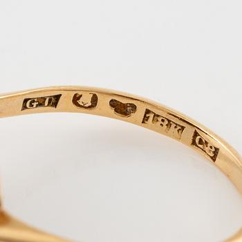 Ring, 18K gold and silver with rose-cut diamonds.