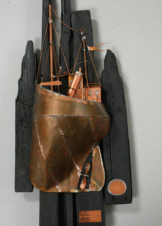 THOMAS PALMQVIST, half models, copper and wood, signed.