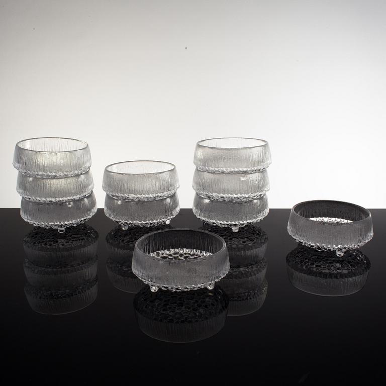 10 glass bowls "Ultima Thule" by Tapio Wirkkala, Iittala.