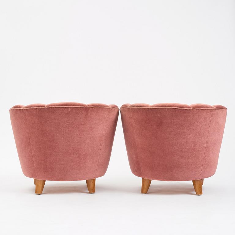 Otto Schulz, a pair of easy chairs, Boet, Gothenburg 1940s.