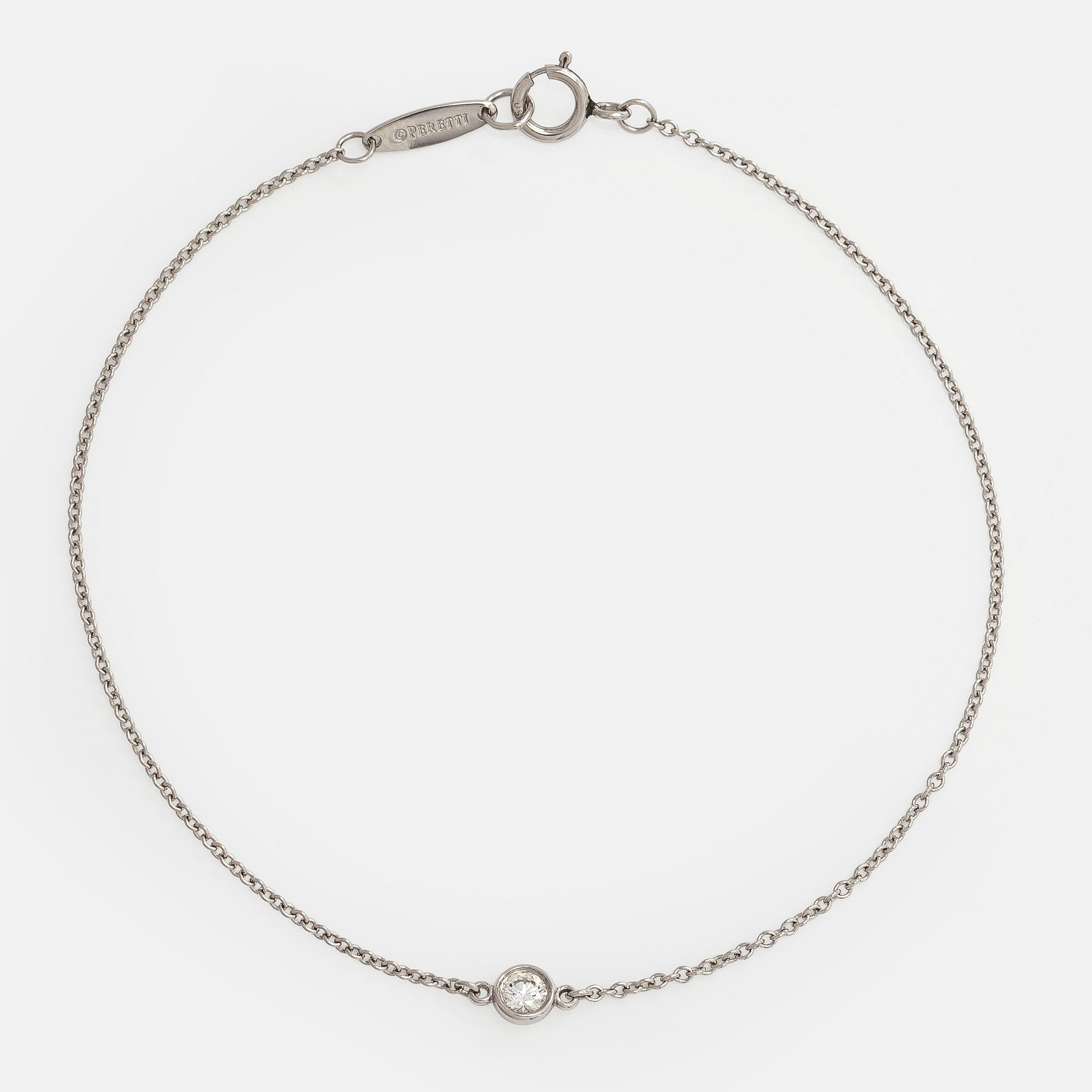 Tiffany & Co, Elsa Peretti, a platinum 'Diamonds by the Yard' bracelet with a brilliant-cut diamond.