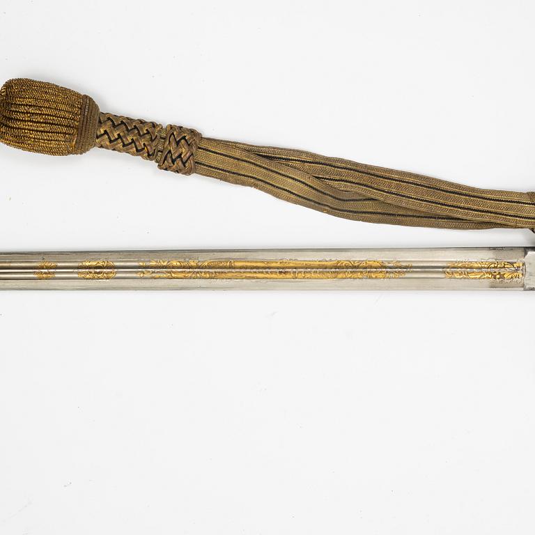 Sabel svensk, m/1899 för infanteriofficer, med balja.