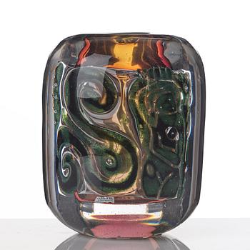 Edvin Öhrström, an "ariel" vase with a bathing female, Orrefors Sweden 1942, nr 260.