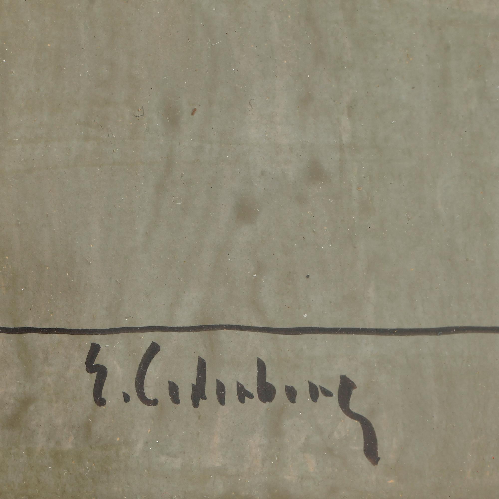 ERIC CEDERBERG, tempera på pannå, sign.