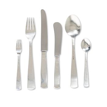 Jacob Ängman, Cutlery, 44 pieces, silver, “Rosenholm”, GAB, some Eskilstuna 1998.