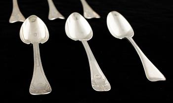 15 pieces of swedish 19th century silver cutlery. Weight 890 gram.