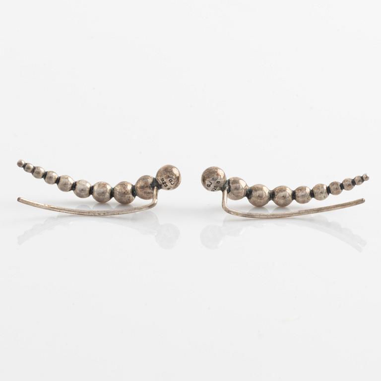 A pair of Georg Jensen silver earrings "Moonlight Grapes".