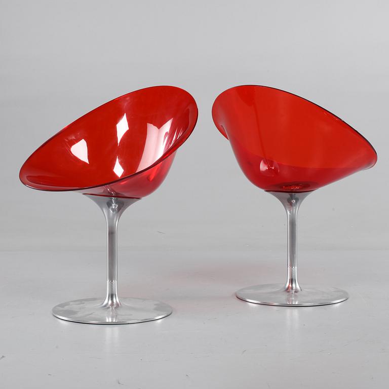 STOLAR, 2 st. "Eros", Philippe Starck för Kartell, Italien, 1900-/2000-tal.