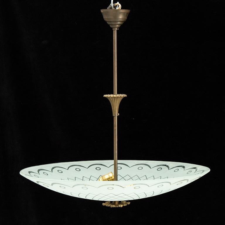 A ceiling lamp ca 1940's, possibly Orrefors.