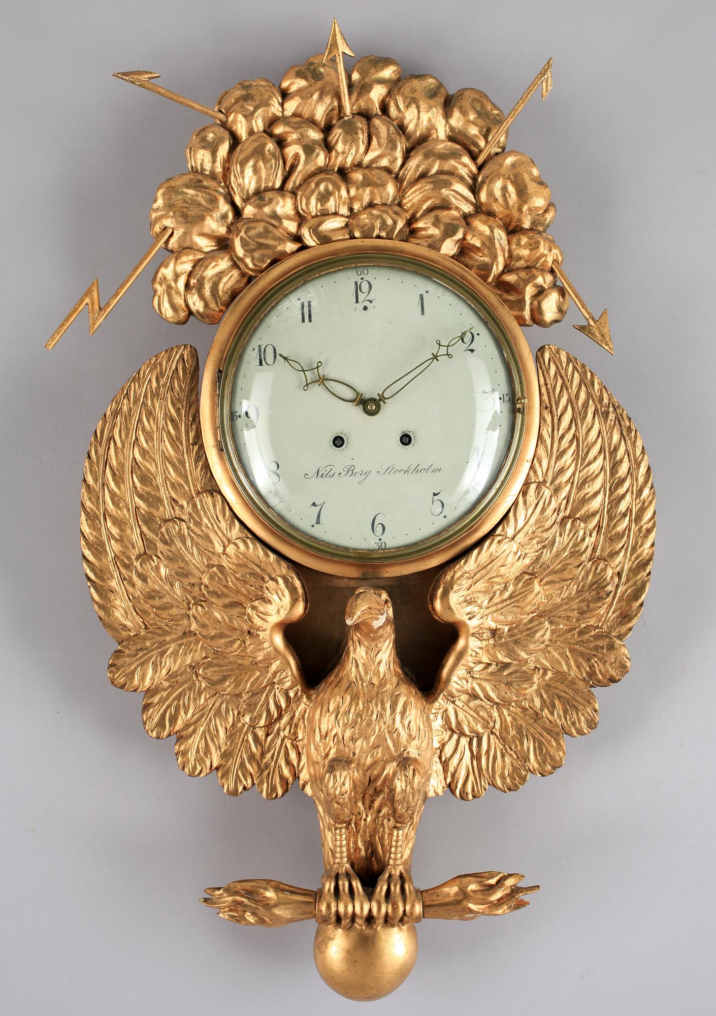 VÄGGPENDYL, empir, 1800-talets första hälft.