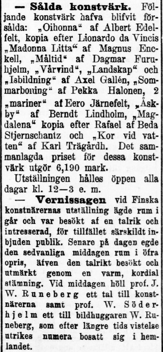 Akseli Gallen-Kallela, "Isbildning" (Ice formations, (Jäätyvä järvi)).