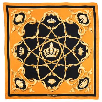 477. HERMÈS, scarf, "Crowns / Couronnes".