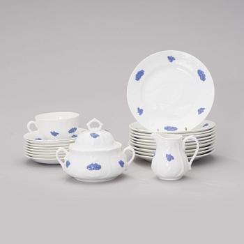 KAFFESERVIS, 20 delar, benporslin, "Blå Blom", Old Gustavsberg, 1960-tal.