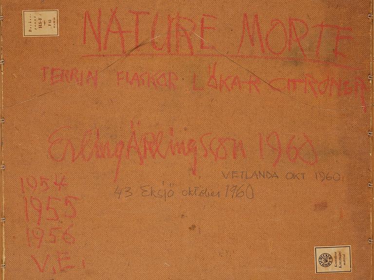 Erling Ärlingsson, "Nature morte" (Terrin, flaskor, lökar, citroner).