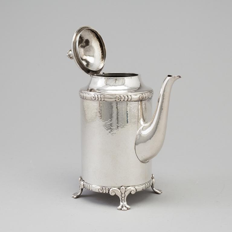 K ANDERSON, kaffekanna, silver, Stockholm, 1916.