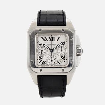 CARTIER, Santos 100, XL, chronograph, wristwatch, 41,5 x 41,5 (55) mm.