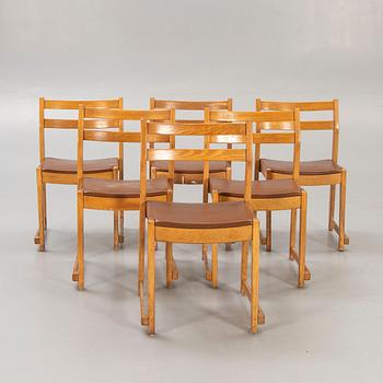 A set of six C1960s E Ekström oak chairs  from Alb Johansson & söner.