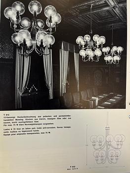 Hans-Agne Jakobsson, a rare chandelier model "T 812/15", Hans-Agne Jakobsson AB, Markaryd, 1970s.