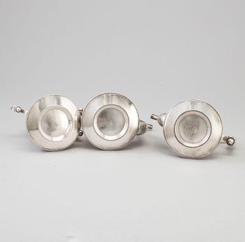 A 3 part Russian silver coffee service dated St.Petersburg 1881.