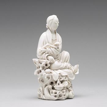 A blanc de chine figure of Guanyin, Qing dynasty, 19th Century.
