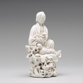 GUANYIN, blanc de chine. Qing dynastin, 1800-tal.