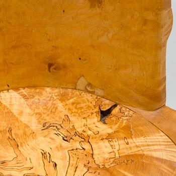 Mauri Haapiainen, a late 20th century masur birch chair and stool.