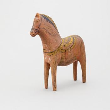 A painted folk art dala horse late 19th century.