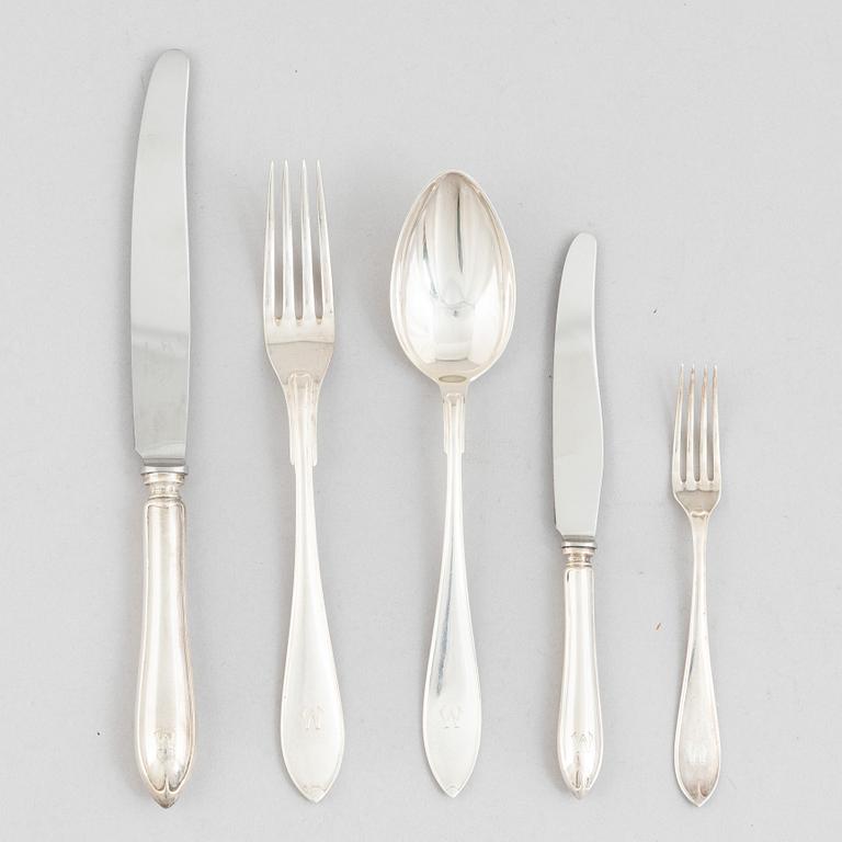 Cutlery service, 60 pieces, silver, 'Swedish pointed' GAB 1920.