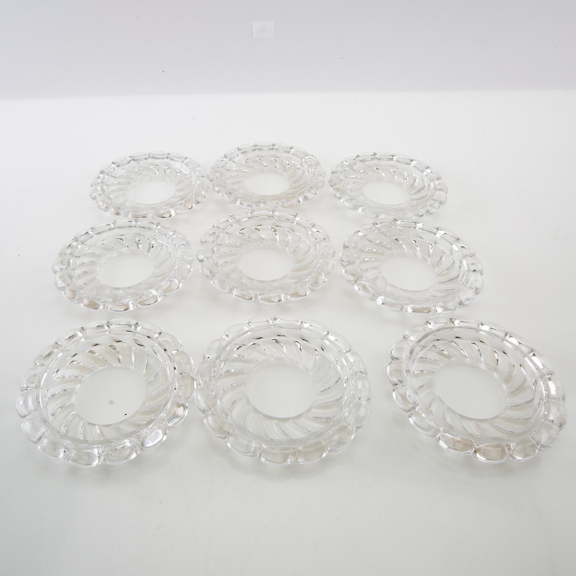 Light cuffs 9 pcs Baccarat circa 1900.
