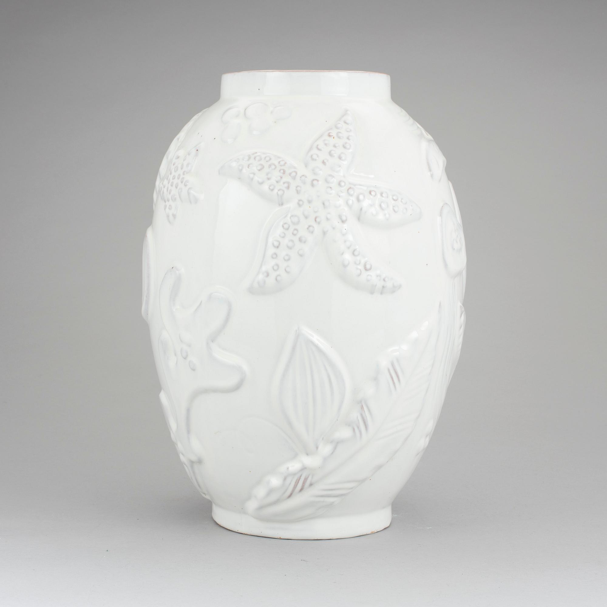 An earthenware vase designed by Anna-Lisa Thomson for Upsala-Ekeby.