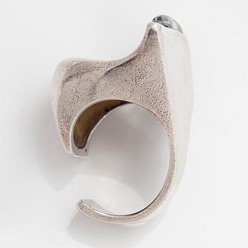 Björn Weckström, a sterling silver and acrylic ring 'Darina's tear' for Lapponia 1974.