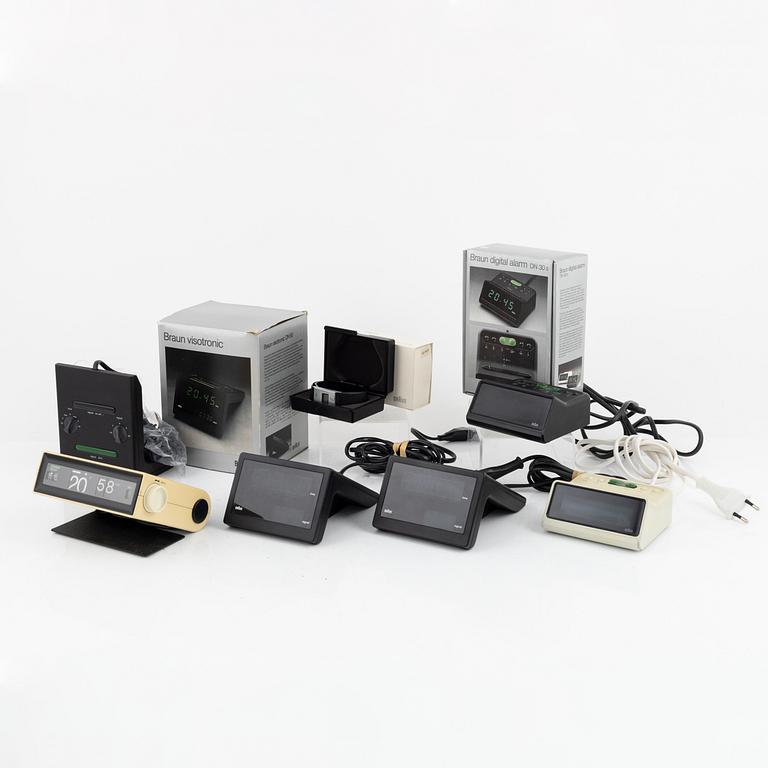Dieter Rams & Dietrich Lubs, 7 digital 
table clocks, Braun.