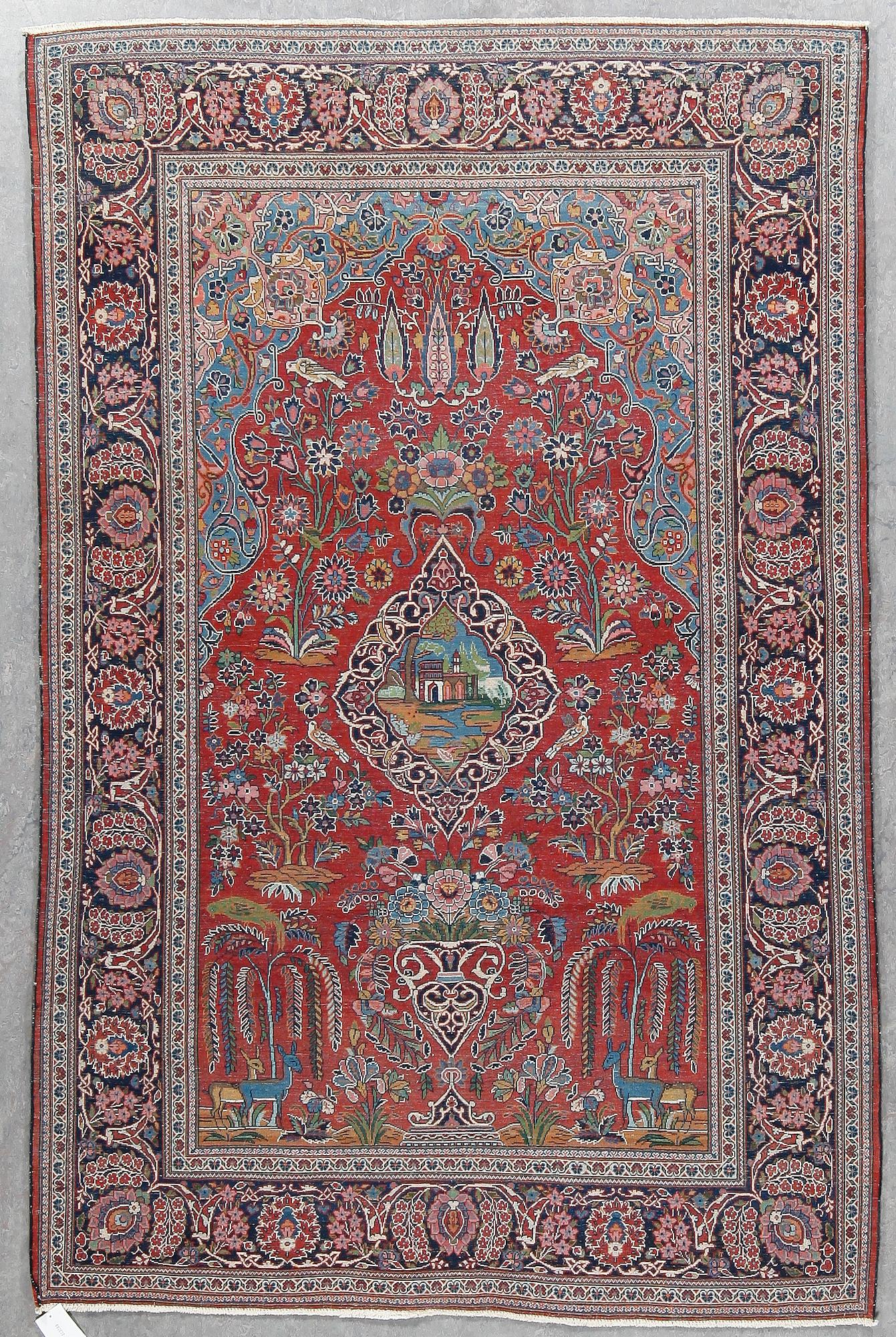 MATTA, old figural Keshan, ca 206x136 cm.