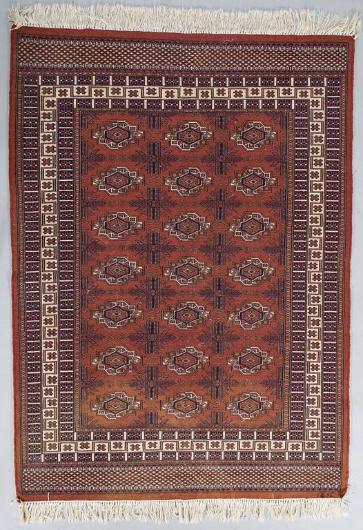 Three Afghan rugs. Ca 170x123 cm, 115x80 cm, and 117x57 cm.