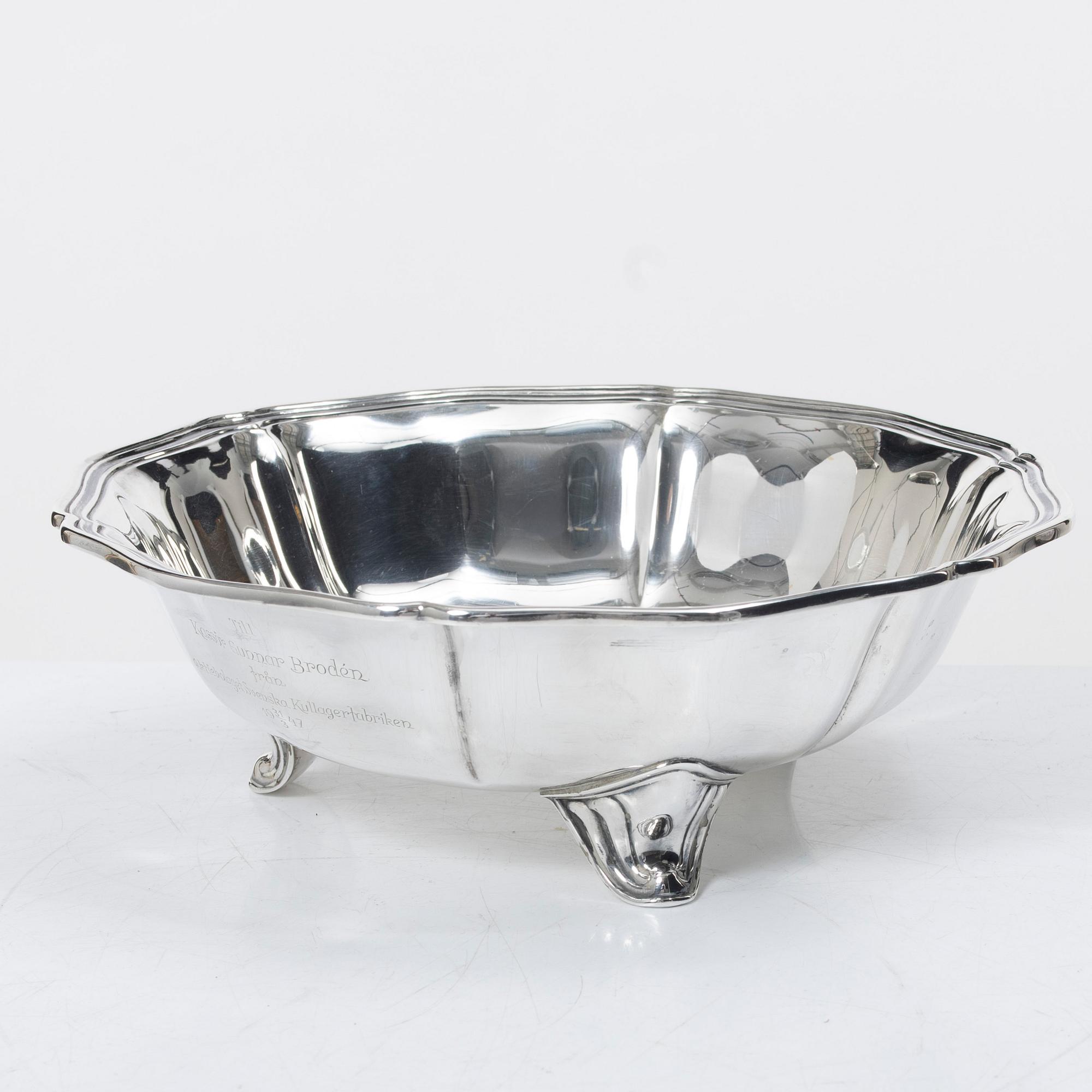 Karl Anderson, Skål på fötter, silver, Stockholm 1938.