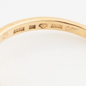 Ring, six pieces, 18K gold with, among other things, pearls and rose-cut diamond.