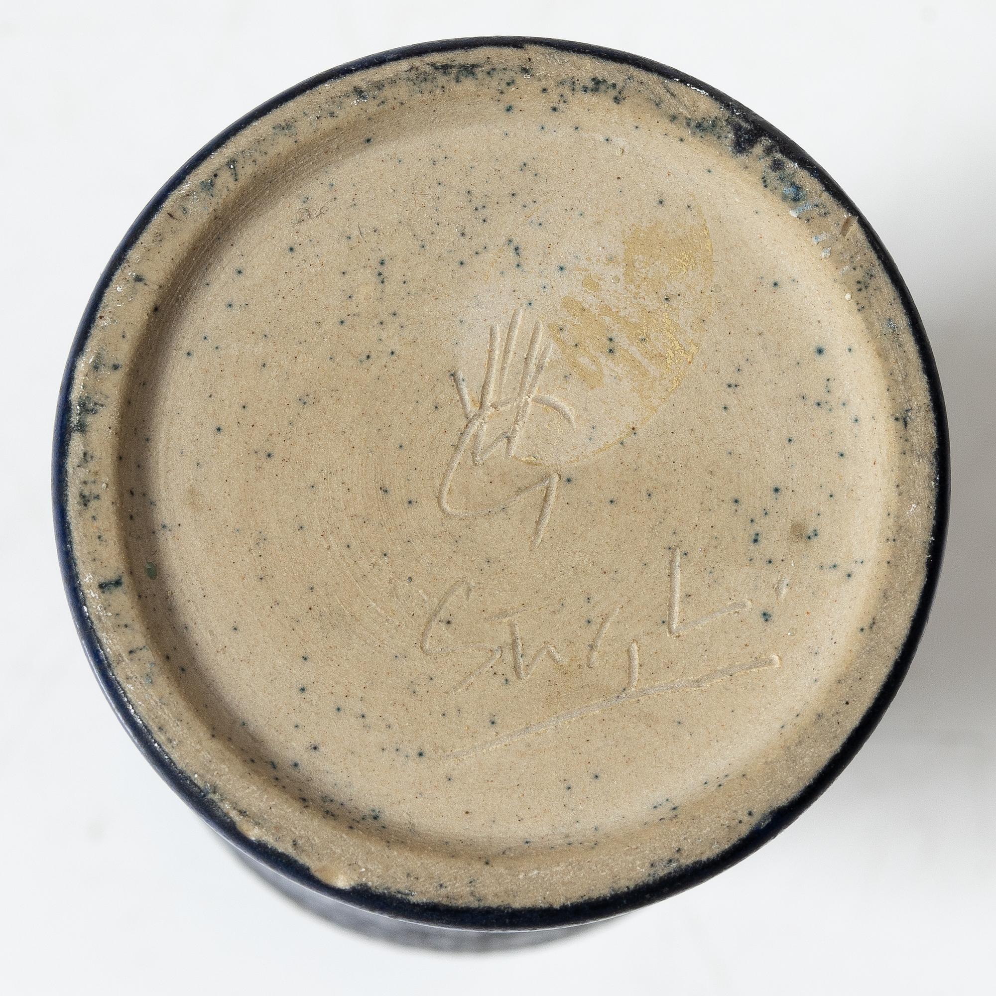 Stig Lindberg, vaser, 2 st och skål, stengods, Gustavsbergs Studio 1964-68.