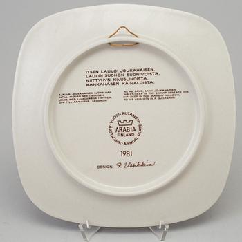 A set of twelve Arabia stoneware Year Plates with motifs from Kalevala design Raija Uosikkinen.
