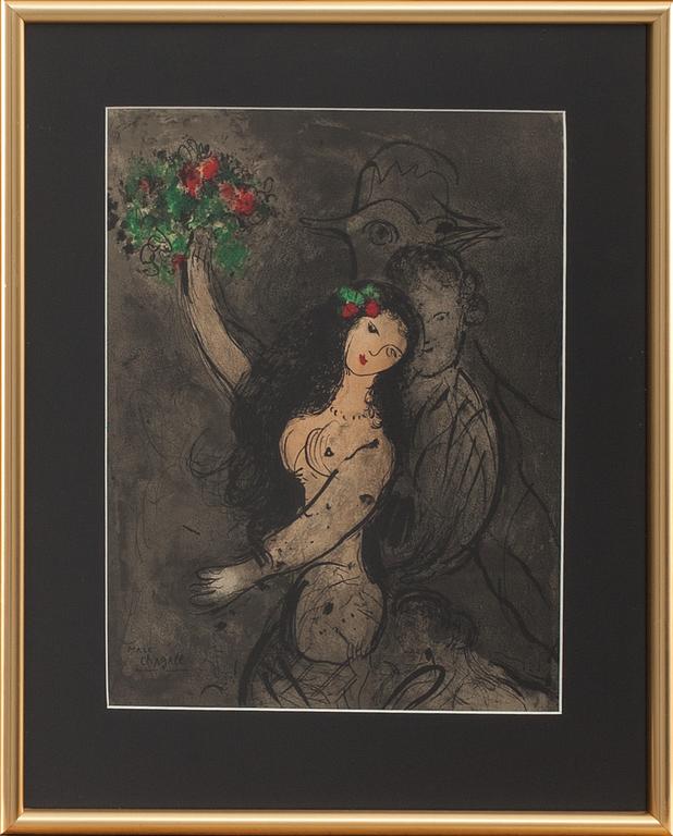 MARC CHAGALL, färglitografi.