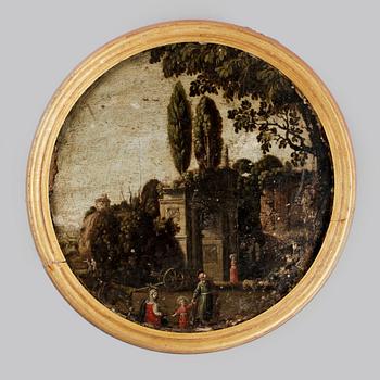 OKÄND KONSTNÄR, olja på pannå, 1700-tal.