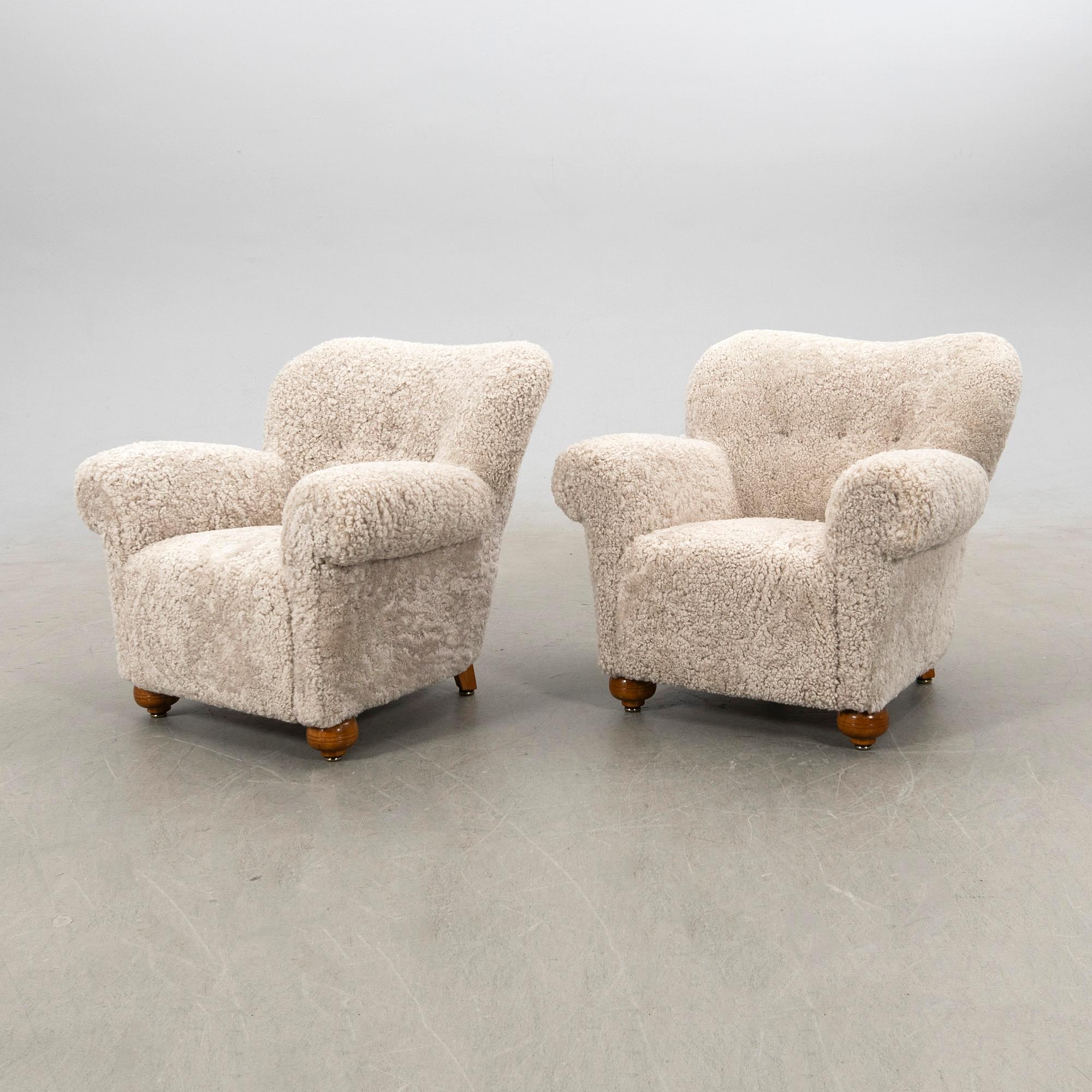 Armchairs, a pair, Swedish Modern, 1940s.
