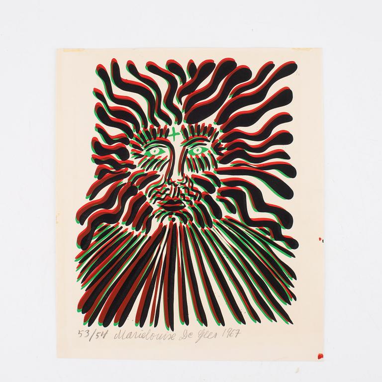 Marie-Louise Ekman, silkscreen in colours, 1967, 53/54.
