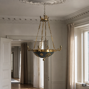 An Empire style ceiling lamp, early 20th Century.