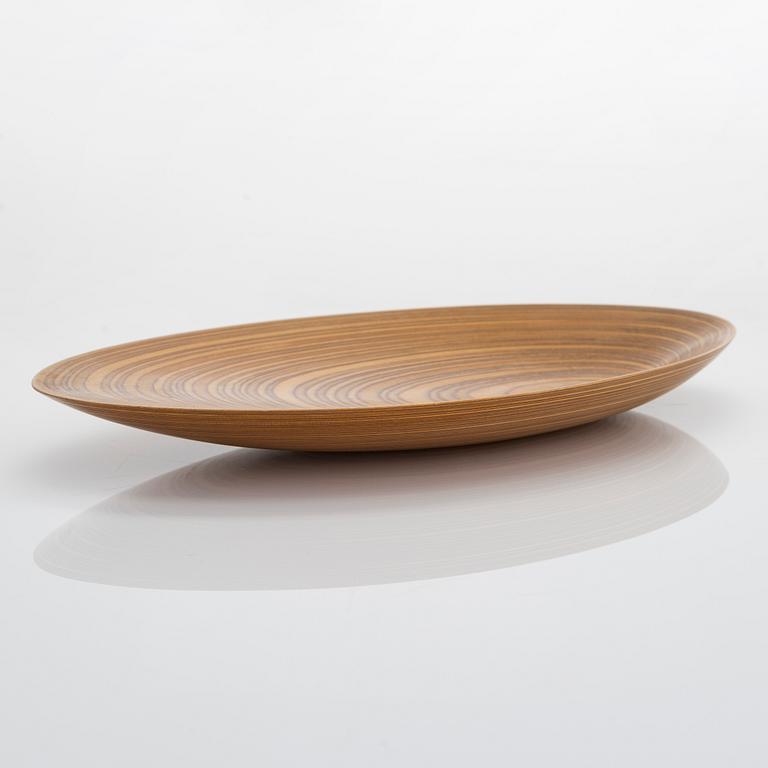 Tapio Wirkkala, a plywood dish, signed TW.