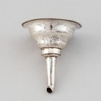 A Swedish 19th century parcel-gilt silver wine-strainer, mark of Adolf Zethelius, Stockholm 1839.